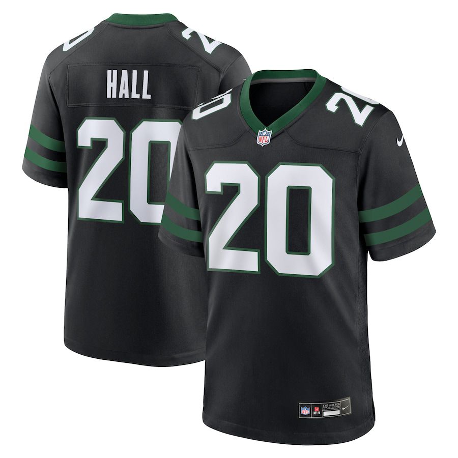 Men New York Jets #20 Breece Hall Nike Legacy Black Alternate Game NFL Jersey